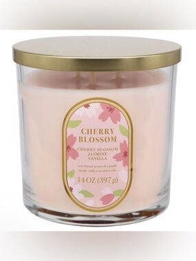 Cherry Blossom Scented Jar Candle - Pink